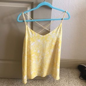 Beautiful yellow patterned strappy tank top